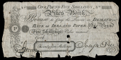 Co. Cork, Cork, Pikes Bank, Twenty Five Shillings, date and numbers faded, for Joseph Pike & Co, signed by Joseph...