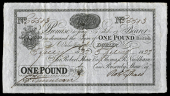 Co. Dublin, Dublin, Shaws Bank, One Pound British, 5 July 1833, no. 5583, for Sir Robert Shaw Bart, Thomas R....