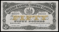 Fifty Pounds, 3 February 1943, B 6310, signature of G.B. Smyth (BB 84; Pick 130c). A few numbers on back, otherwise...