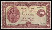 Twenty Pounds, 25 September 1951, 05X 057257, Brennan-McElligott signatures (LTN 30; MacDevitt E-115). Good fine...