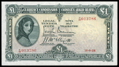 One Pound, 10 September 1928, H/25 013786, Brennan-McElligott signatures (LTN 2; MacDevitt E-075). Lightly pressed,...