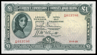 One Pound, 10 September 1928, H/25 013786, Brennan-McElligott signatures (LTN 2; MacDevitt E-075). Lightly pressed,...