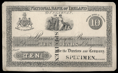 Ten Pounds, Dungarvan, uniface proof on card, stamped specimen twice (NA 21; Pick –). A few marks on back,...