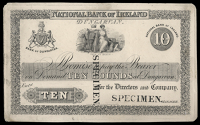 Ten Pounds, Dungarvan, uniface proof on card, stamped specimen twice (NA 21; Pick –). A few marks on back,...