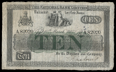 Ten Pounds, 10 March 1915, A 82020, signature of D. Mahony (NA 51; Pick A59). Numbers and small ink splashes on...