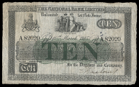 Ten Pounds, 10 March 1915, A 82020, signature of D. Mahony (NA 51; Pick A59). Numbers and small ink splashes on...