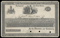 One Hundred Pounds, 30 January 1901, proof on card, ‘Jany 23rd 1901’ pencilled at bottom centre, three small...
