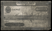 Three Pounds, 1826, Galway, proof on light card with early vignette of George IV at left (PR 6, this note...