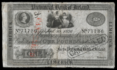 One Pound, 30 September 1826, no. 71786, Limerick, stamped cancelled twice on front (PR 9, this note illustrated;...