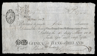 One Guinea, 9 March 1803, no. 3744, payable to J. Lee, signed by W. Bennet (BA 4). A few tiny holes along fold lines...