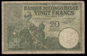 Banque du Congo Belge, Twenty Francs, 1 February 1929, no. 0890562 (Pick 10f). Fine 	£80-100
