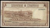 Volkskas Ltd, One Pound, 4 June 1952, A/2 109958 (Pick 14a). A few small holes and has been pressed, otherwise fine...