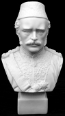 Gordon of Khartoum, a rare white parian bisque bust of Gordon produced by R & L (Robson & Ledbetter), approx. 215mm....