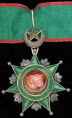 Ottoman Empire, Order of Osmania, 3rd Class neck badge, 58mm., silver, silver-gilt and enamel, with neck cravat,...