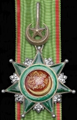 Ottoman Empire, Order of Osmania, 3rd Class neck badge, 56mm., silver, silver-gilt and enamel, with a length of...