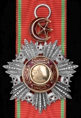 Ottoman Empire, Order of Medjidie, 4th Class breast badge, 54mm., silver, gold and enamel, with Arabic stamp mark...