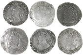 Charles I (1625-1649), Tower mint, Gp D (6), all mm. portcullis, plain crown, small cr, third with mark of value...