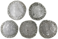 Charles I (1625-1649), Tower mint, Gp D (5), all mm. tun, first with small bust, 3.05g/12h, 3.03g/4h, 2.87g/12h,...