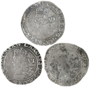 Charles I (1625-1649), Tower mint, Gp E (3), all mm. anchor (all to left on obvs., revs. to right, left and...
