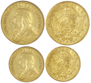 South Africa, Paul Kruger, Pond, 1892, single shaft (Hern Z45; KM. 10.2; F 2). Better than very fine, rare...