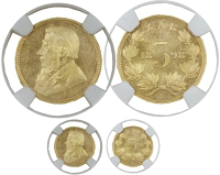 South Africa, Paul Kruger, Threepence, 1898, in gold, the so-called ‘Sammy Marks tickey’, edge plain (Hern ZP5;...
