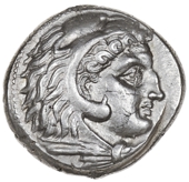 Greek coinage, Carthage, ZEUGITANA, Tetradrachm, c. 300-289 BC, head of Herakles right, clad in lion-skin, rev. head...