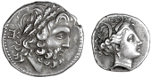 Greek coinage, Lokris, Lokris Opuntii, Quarter-Stater, c. 369-338, head of Persephone right, rev. Ajax advancing...