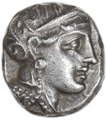 Greek coinage, Attica, Athens, Tetradrachm, c. 393-300, head of Athena right with eye in true profile, wearing...