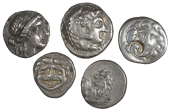 Greek coinage, Greek Multiple Lots, Mysia, Parion, Hemidrachm (Sear 3919 var); together with other Hemidrachms (4)...