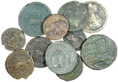 Greek coinage, Miscellaneous, Pisidia, Corycus, Valerian II, Æ 32 (Sear 4491); together with other Greek Imperial...