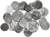 Greek coinage, Greek Multiple Lots, Parthia, Tetradrachms (2), of Phraates IV and Vologases IV; Drachms (20), of...