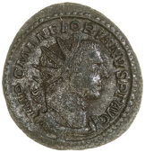 Roman Imperial coins, Florianus (276), Antoninianus, Lugdunum, 276, radiate, draped and cuirassed bust right, rev....