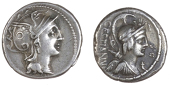 Roman Imperial coins, Miscellaneous, M. Plaetorius M.f. Cestianus, Denarius (Sear 349); together with an obv....