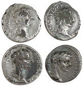 Roman Imperial coins, Miscellaneous, Tiberius, Denarius (Sear 1763); together with three plated examples [4]. Varied...