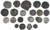 Roman Imperial coins, Miscellaneous, Macrinus, Denarius; together with Greek Imperial bronzes (20) [21]. Varied...