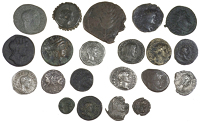 Roman Imperial coins, Miscellaneous, Macrinus, Denarius; together with Greek Imperial bronzes (20) [21]. Varied...