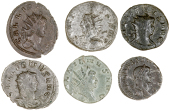 Roman Imperial coins, Miscellaneous, Gallienus, Antoninianii (6), all different [6]. About very fine 	£40-60