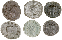 Roman Imperial coins, Miscellaneous, Gallienus, Antoninianii (6), all different [6]. About very fine 	£40-60