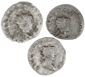 Roman Imperial coins, Miscellaneous, Valerian II, Antoninianii (3), all different [3]. Fine to very fine 	£30-50