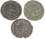 Roman Imperial coins, Miscellaneous, Quintillus, Antoninianii (3), all different [3]. Very fine and better 	£40-60