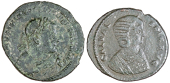 Roman Imperial coins, Miscellaneous, Maximian I, Follis, London (Askew 619; Spink 703); Galeria Valeria, Follis [2]....