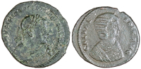 Roman Imperial coins, Miscellaneous, Maximian I, Follis, London (Askew 619; Spink 703); Galeria Valeria, Follis [2]....