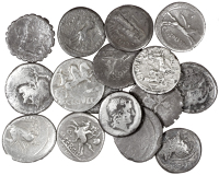 Roman Imperial coins, Miscellaneous, Denarii (16), all Roman Republic [16]. Varied state, two plated	£100-150