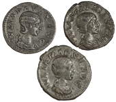 Roman Imperial coins, Miscellaneous, Denarii (3), of Julia Paula, Julia Mæsa and Julia Soæmias [3]. Very fine ...