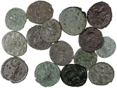 Roman Imperial coins, Miscellaneous, Antoninianii (16), of Victorinus, Tetricus I and II, Quintillus, Claudius II,...