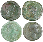Roman Imperial coins, Miscellaneous, Sestertii (4), of Hadrian and Trajan [4]. Varied state 	
£60-80