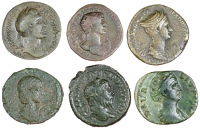 Roman Imperial coins, Miscellaneous, Dupondii and Asses (6), of Septimius Severus, Julia Paula, Elagabalus, etc [6]....