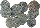 Roman Imperial coins, Miscellaneous, Folles (12), of Constantine I, Maximianus, Diocletian, Maxentius, etc [12]....