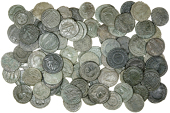 Roman Imperial coins, Miscellaneous, Reduced Folles (90), of Constantine I and II, Crispus, etc [90]. Fine to very...