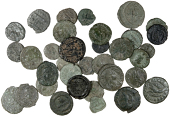 Roman Imperial coins, Miscellaneous, Reduced Folles (35), of Gratian, Valentinian I, Theodosius, Arcadius, etc [35]....